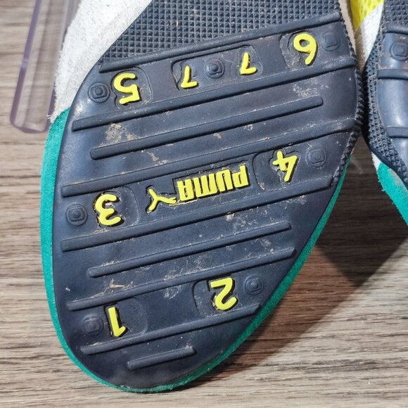Puma Runner Suede & Mesh Sneakers men size 8.5 (EU41) green and yellow Brazil - Picture 10 of 11